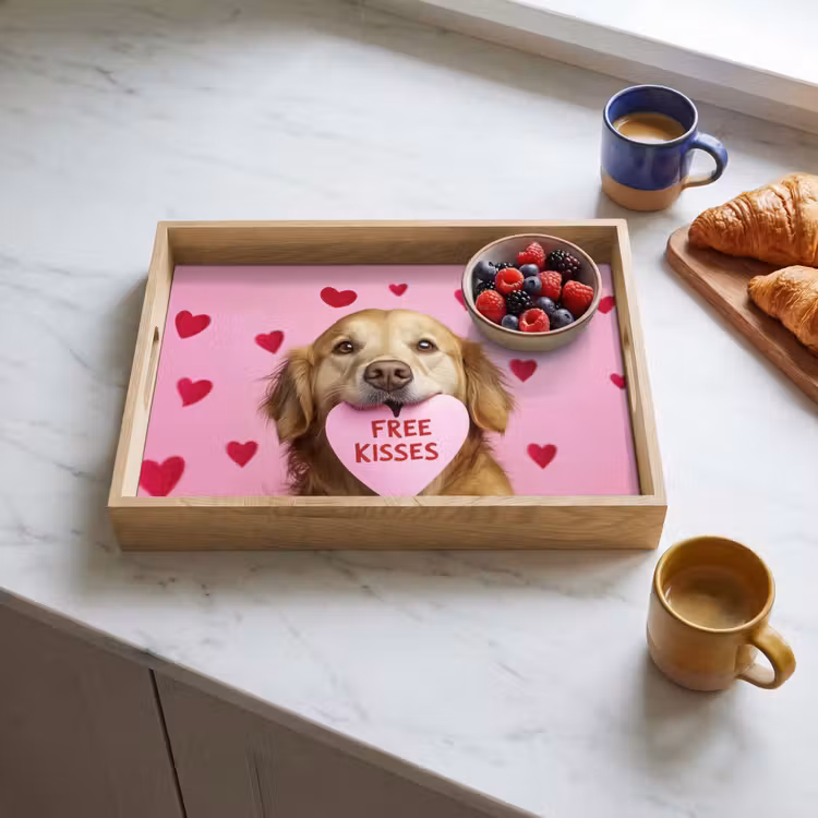 Dienblad - Hond - Kiss- Valentijn - Hartjes — 3