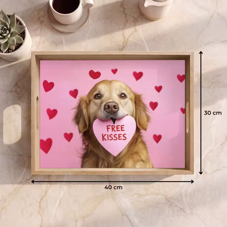 Dienblad - Hond - Kiss- Valentijn - Hartjes — 7
