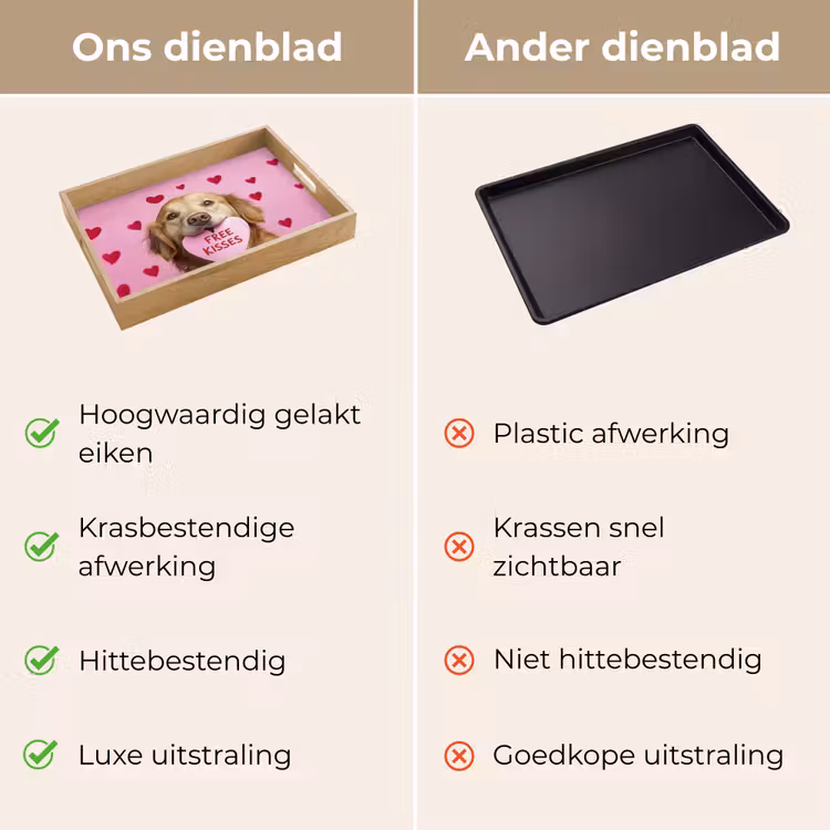 Dienblad - Hond - Kiss- Valentijn - Hartjes — 9