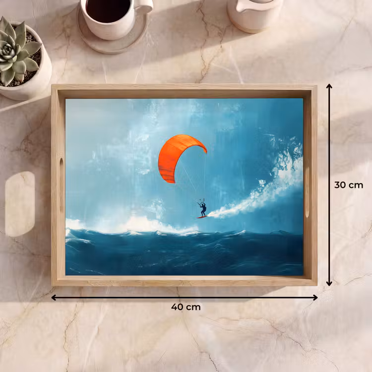 Dienblad - Kitesurfer - Oranje - Zee - Lucht — 7