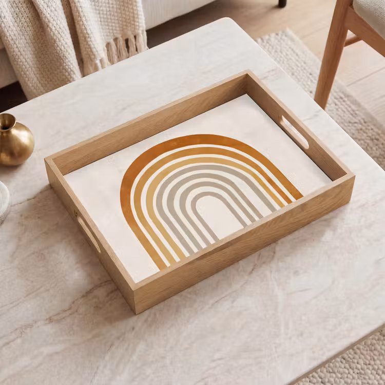Dienblad - Minimalistisch - Boog - Lijnen - Beige — 2