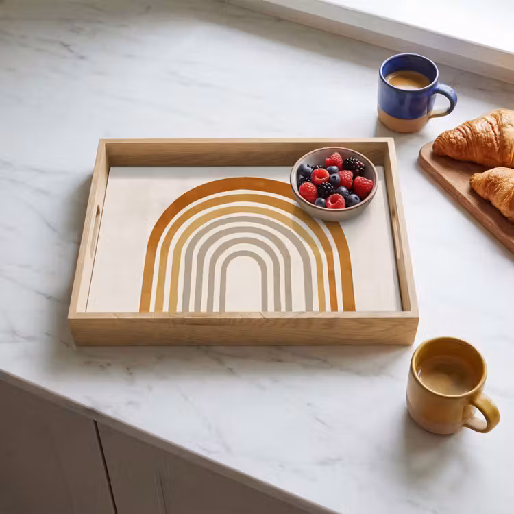 Dienblad - Minimalistisch - Boog - Lijnen - Beige — 3