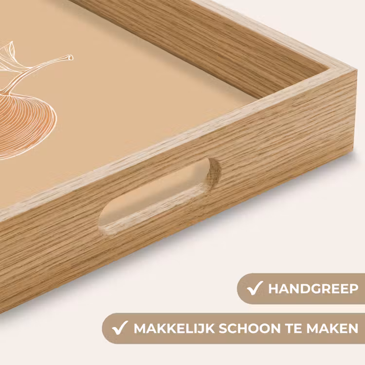 Dienblad - Perzik - Lijntekening - Pit - Beige — 8