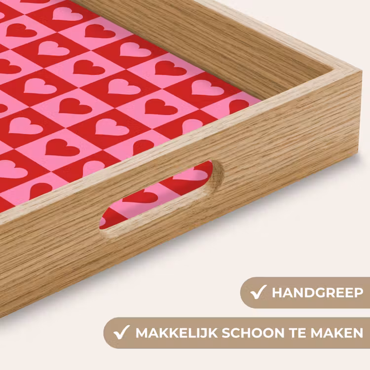 Dienblad - Rood - Roze - Schaakbord - Valentijn — 8