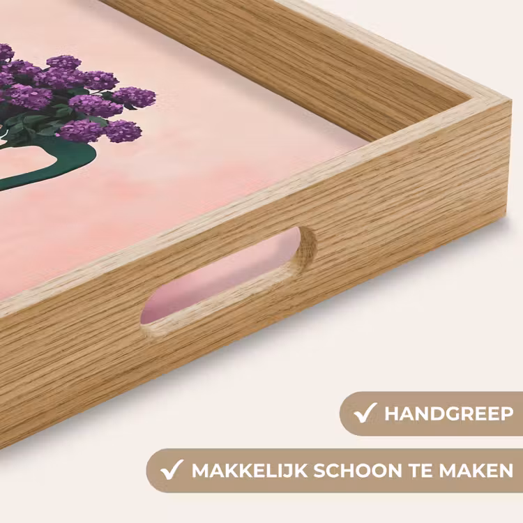 Dienblad - Stoel - Vaas - Bloemen - Geblokt — 8