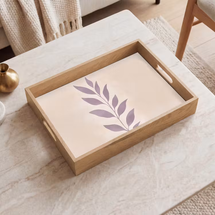 Dienblad - Tak - Bladeren - Minimalistisch - Beige — 2