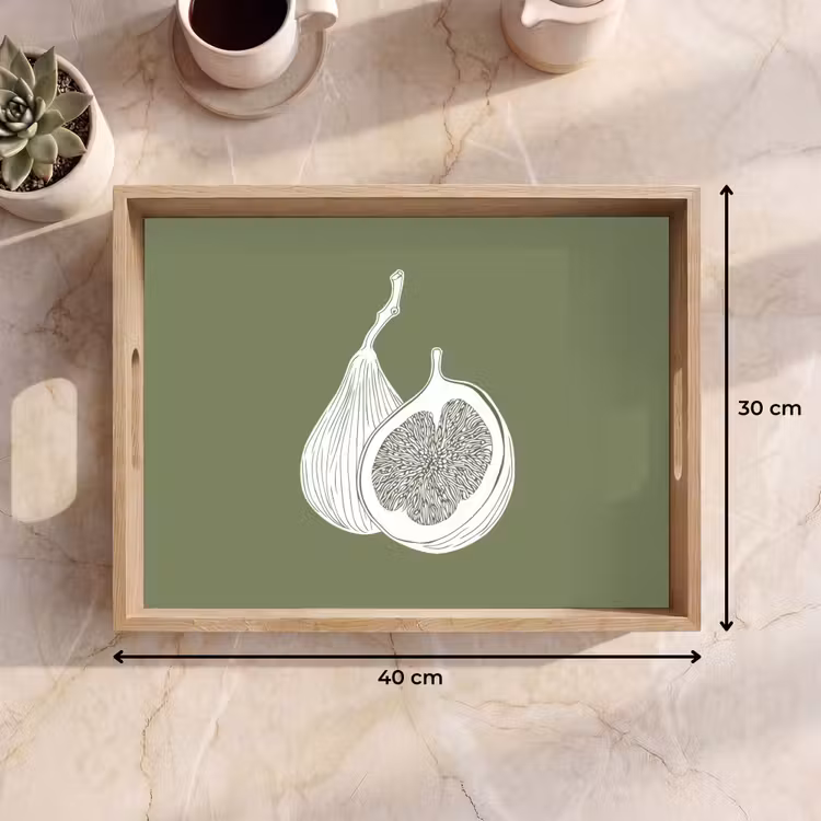 Dienblad - Vijgen - Minimalistisch - Getekend - Mosgroen — 7