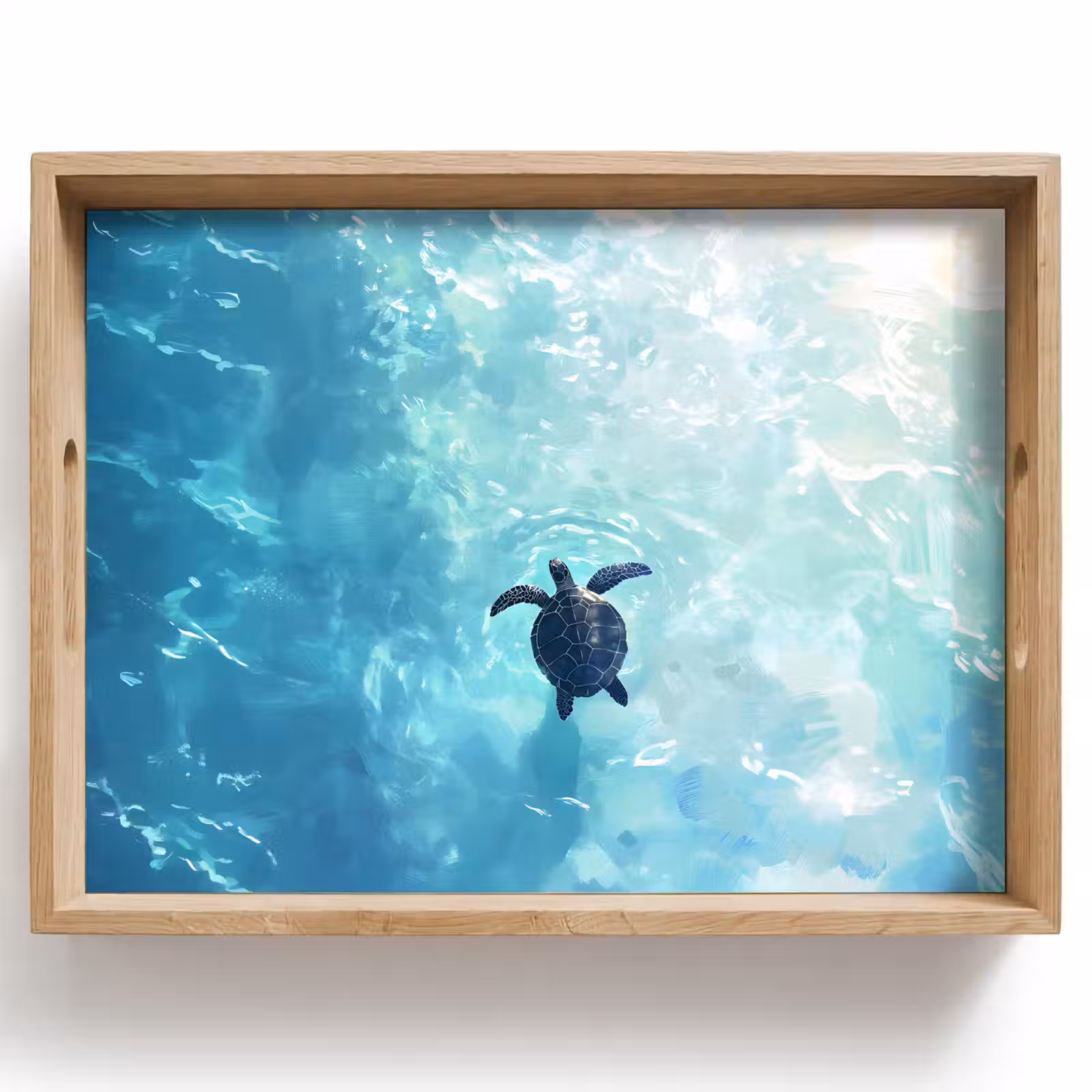 Dienblad - Schildpad - Zee - Blauw - Schittering — 1