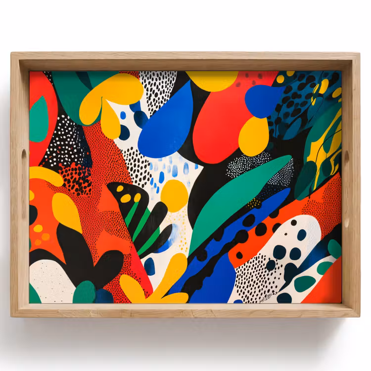 Dienblad - Abstract - Planten - Vormen - Kleurrijk — 1