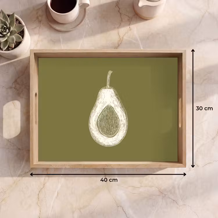 Dienblad - Avocado - Minimalistisch - Illustratie - Groen — 7