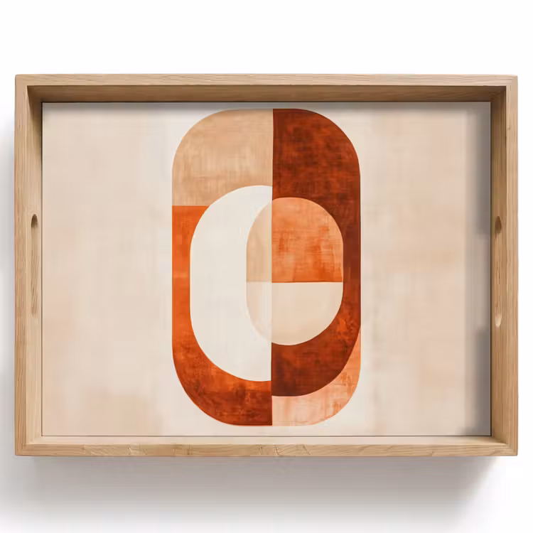 Dienblad - Illustratie - Abstract - Vormen - Rood — 1