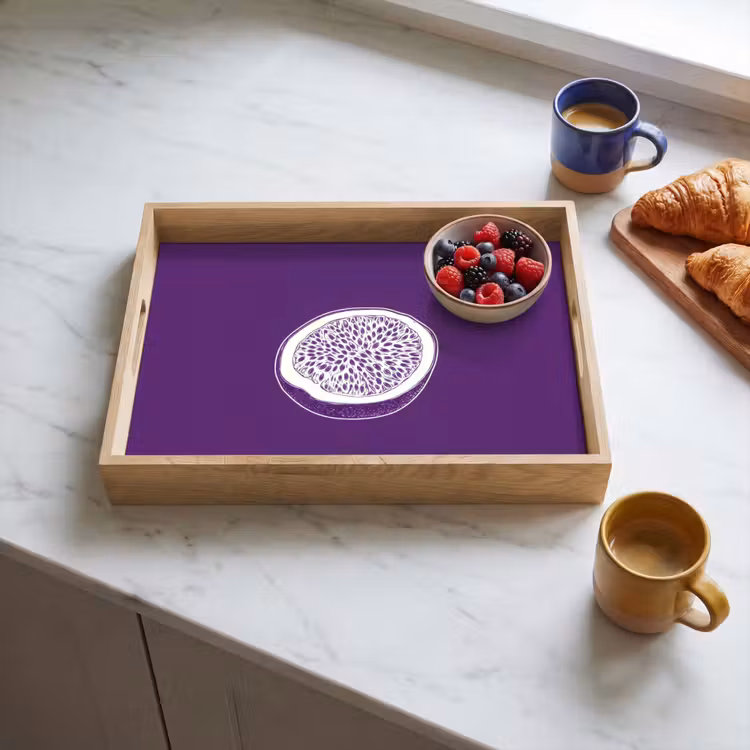 Dienblad - Passievrucht - Zaadjes - Paars - Minimalistisch — 3