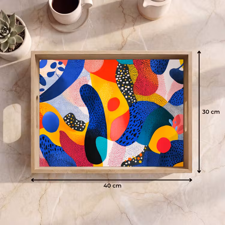 Dienblad - Vormen - Abstract - Stippels - Blauw — 7