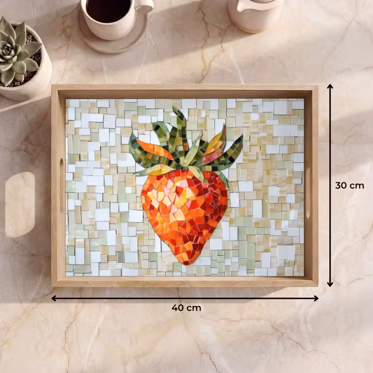 Dienblad - Aardbei - Rood - Mozaïek - Fruit — 7