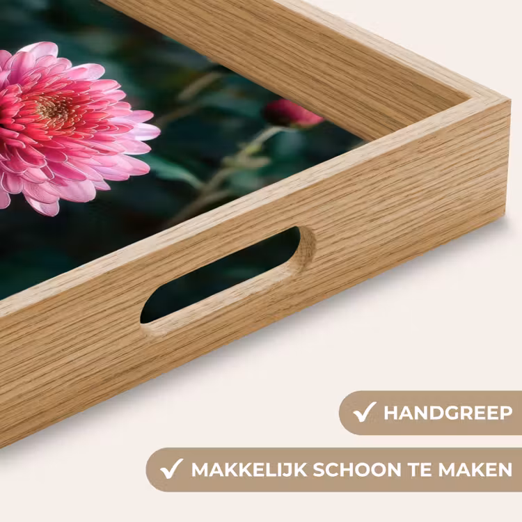 Dienblad - Blad - Chrysant - Roze - Schaduw — 8