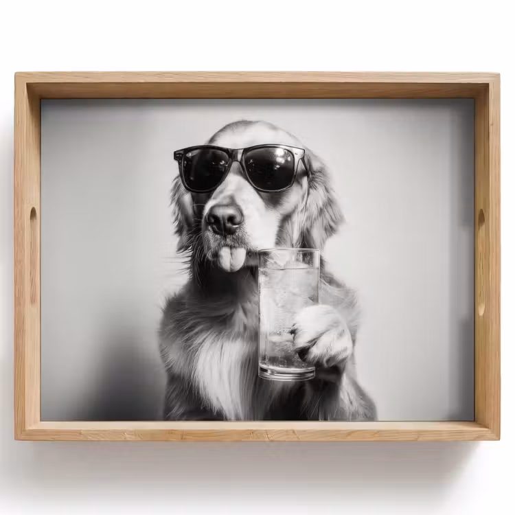 Dienblad - Golden retriever - Hond - Zonnebril - Gkas — 1