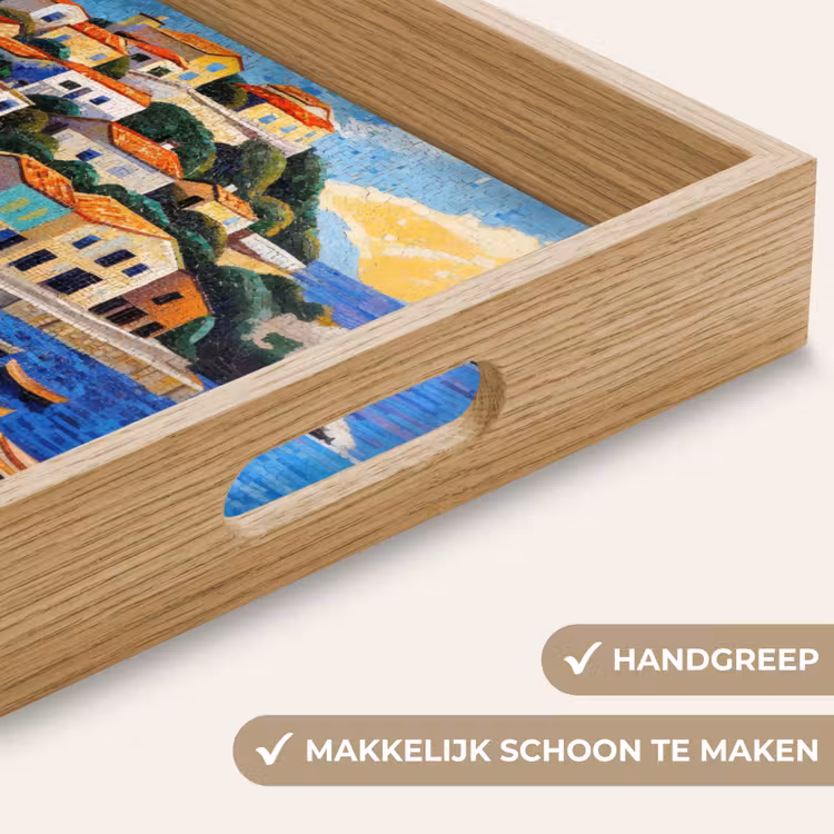 Dienblad - Kustdorp - Huisjes - Mozaïek - Zee — 8