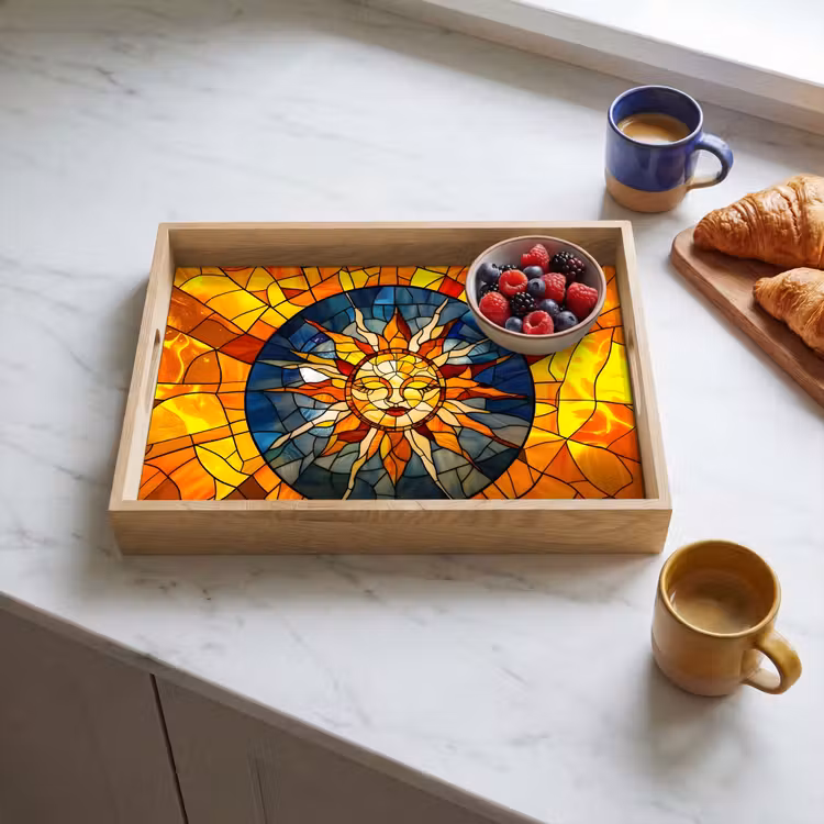 Dienblad - Mozaïek - Zon - Geel - Cirkel — 3
