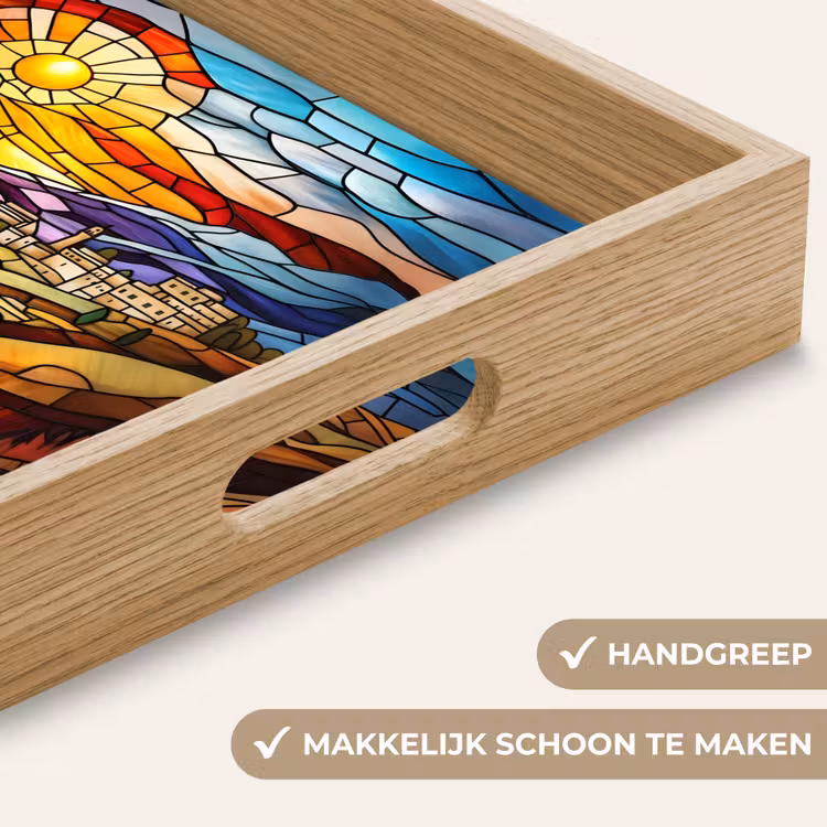 Dienblad - Mozaïek - Zon - Landschap - Dorp — 8