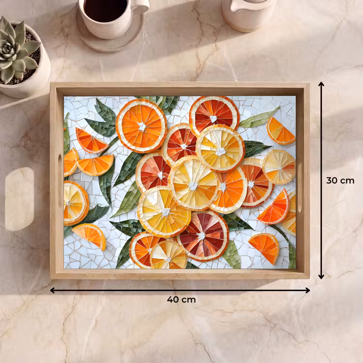 Dienblad - Schijfjes - Fruit - Oranje - Mozaïek — 7