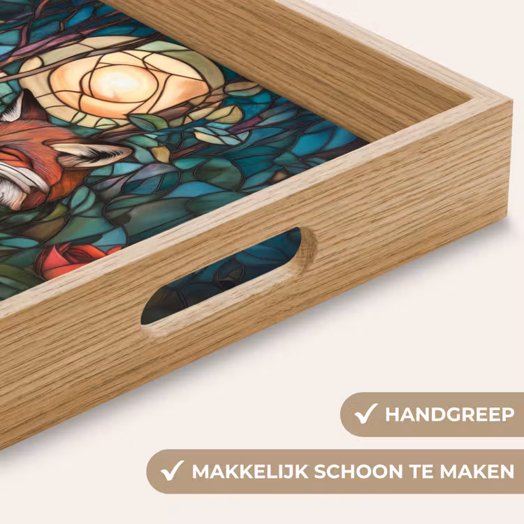 Dienblad - Vos - Mozaïek - Bos - Maan — 8