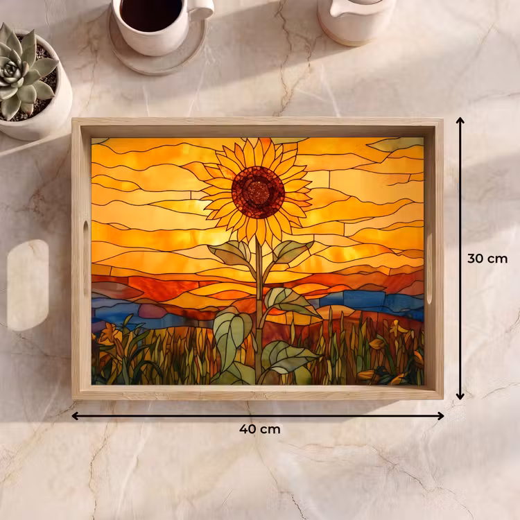 Dienblad - Zonnebloem - Mozaïek - Zonsondergang - Geel — 7