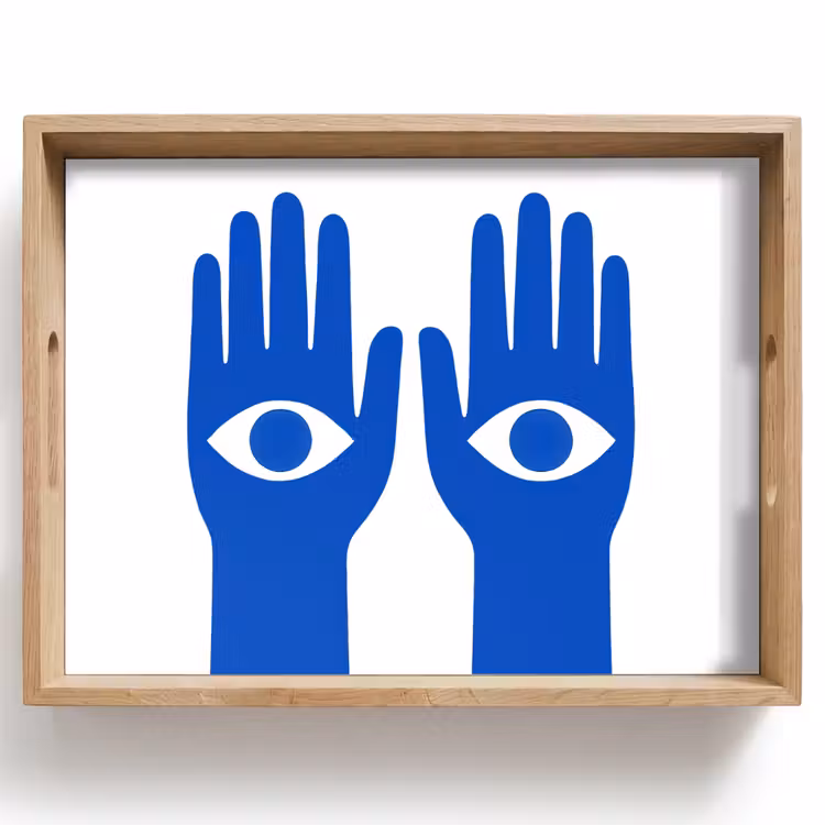 Dienblad - Handen - Twee - Ogen - Blauw — 1