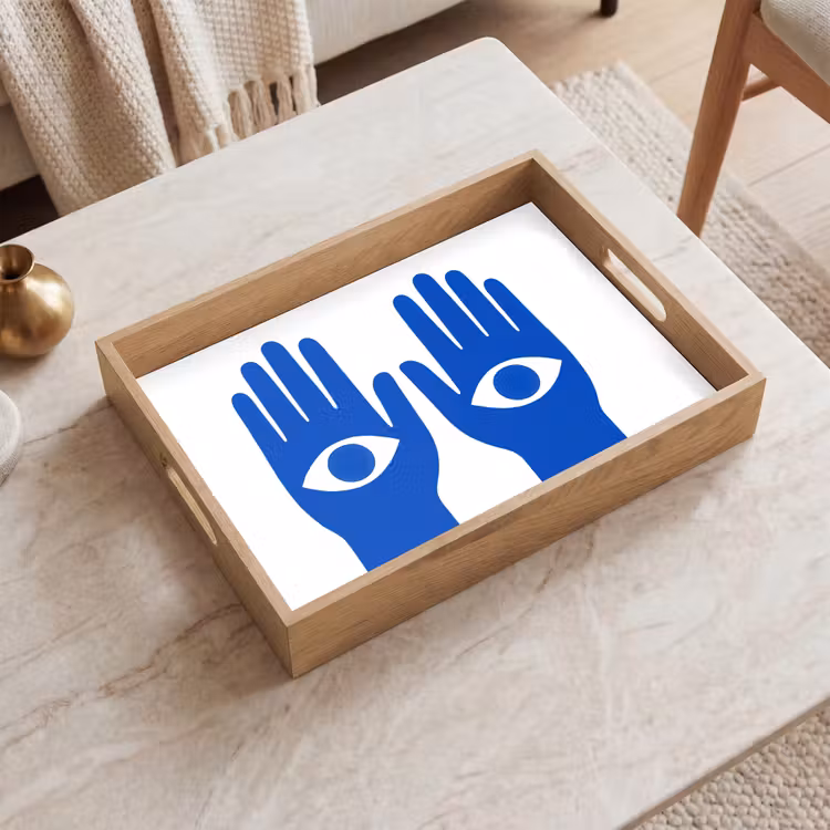 Dienblad - Handen - Twee - Ogen - Blauw — 2