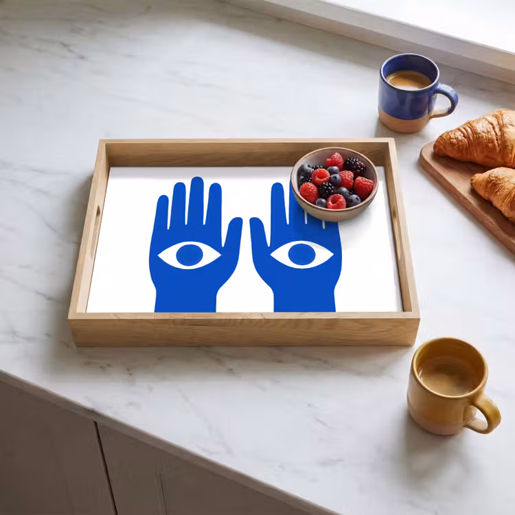 Dienblad - Handen - Twee - Ogen - Blauw — 3