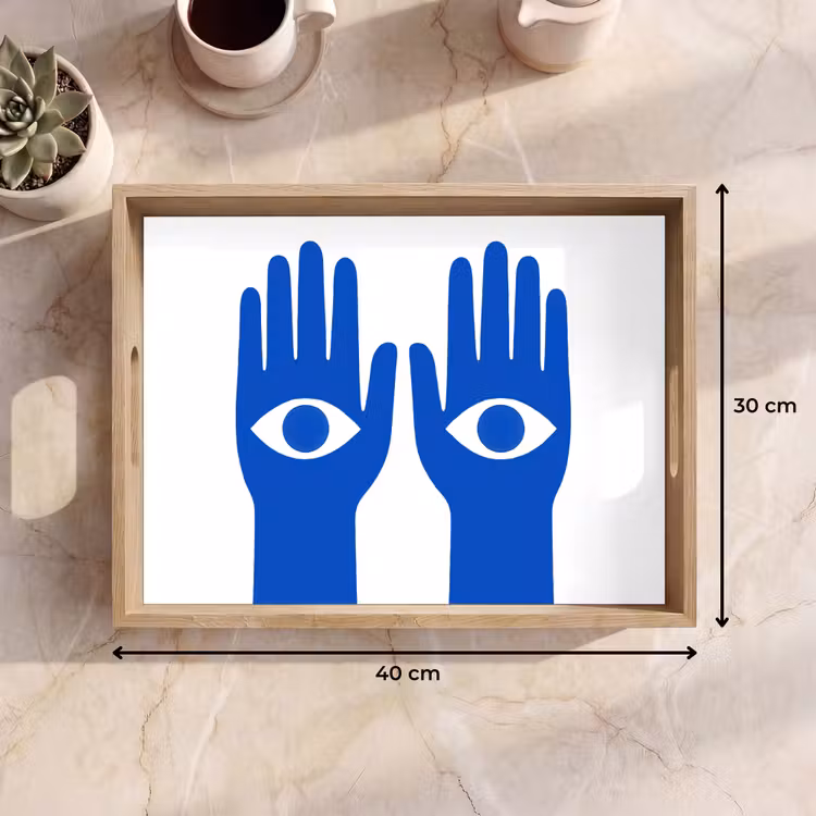 Dienblad - Handen - Twee - Ogen - Blauw — 7