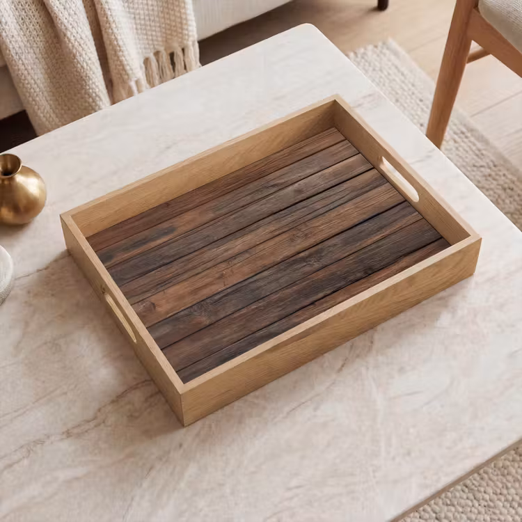Dienblad - Houten plankpatroon - Warmte - Natuurlijk — 2