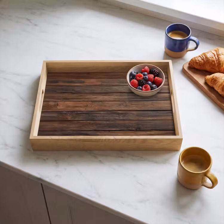 Dienblad - Houten plankpatroon - Warmte - Natuurlijk — 3