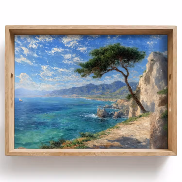 Dienblad - Rotsen - Kustlijn - Boom - Bergen — 1