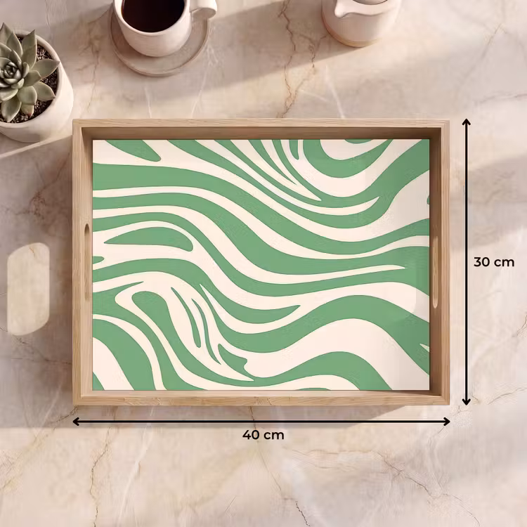 Dienblad - Zebrapatroon - Groen - Retro — 7