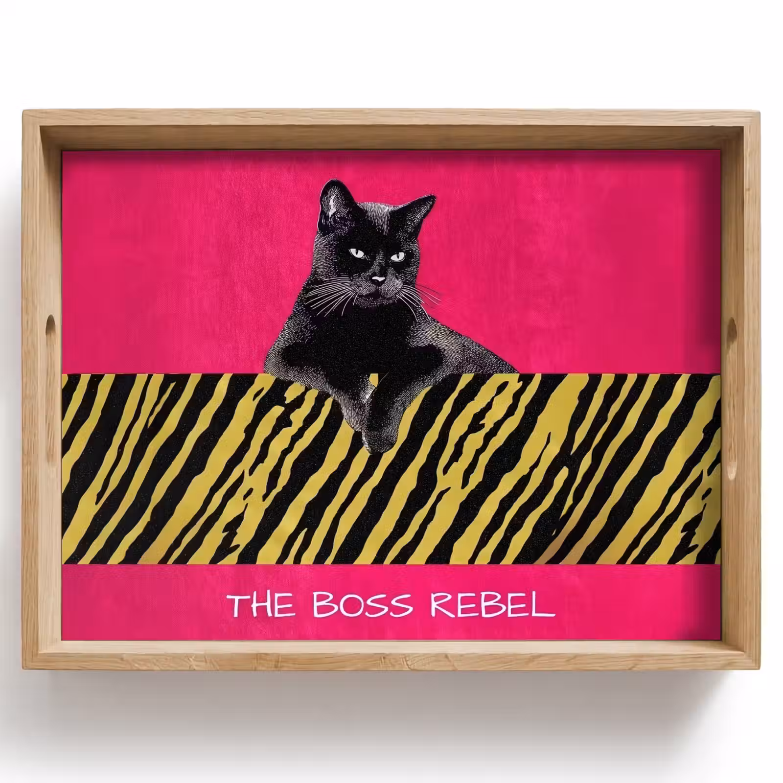 Dienblad - Kat - Baas - Roze - Tijgerprint — 1