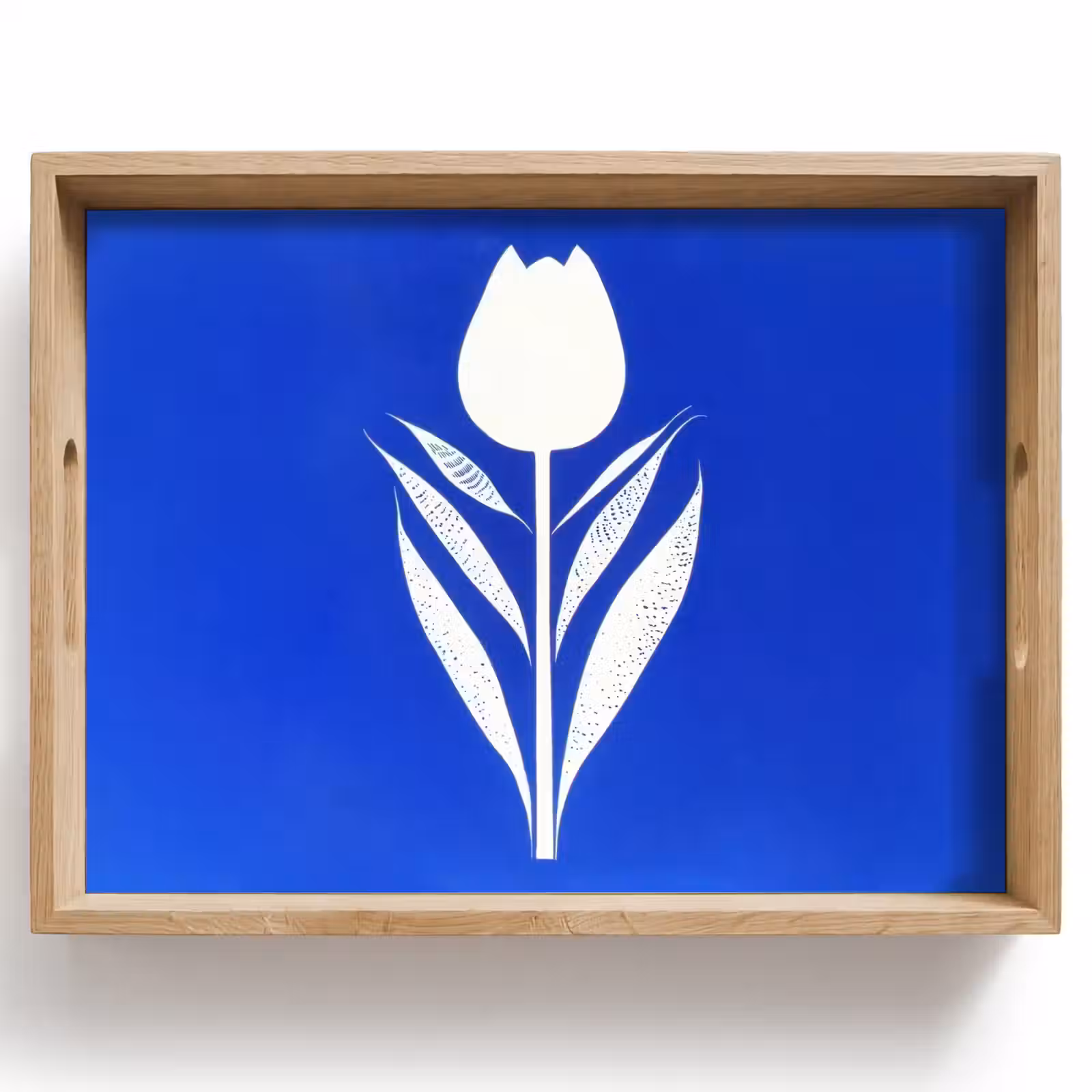 Dienblad - Tulp - Minimalistisch - Bladeren - Wit — 1