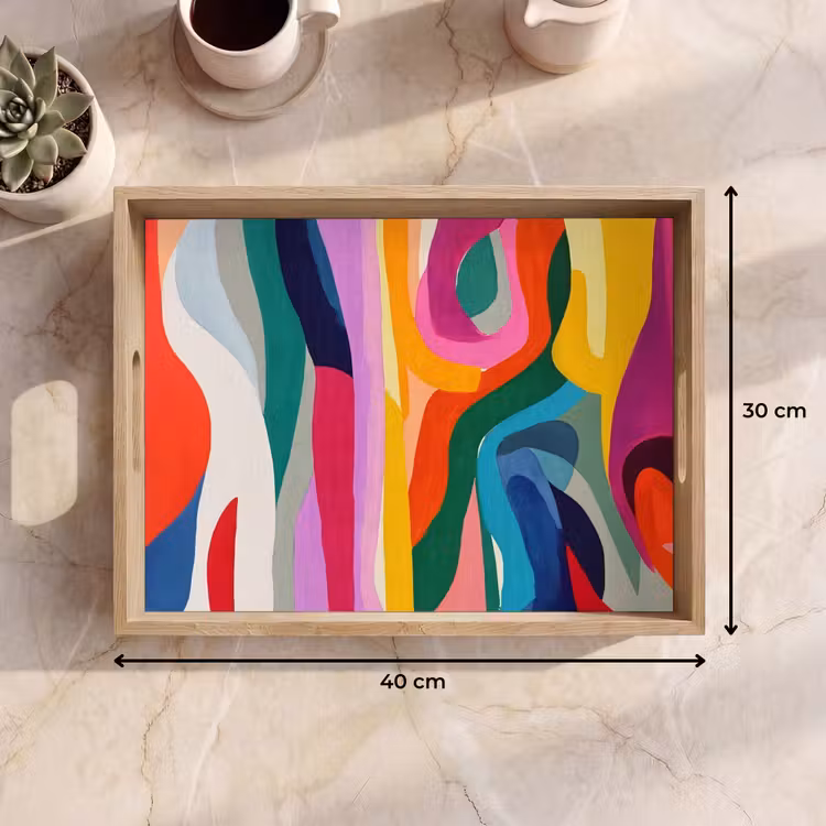 Dienblad - Abstract - Kleurrijk - Golven - Lijnen — 7