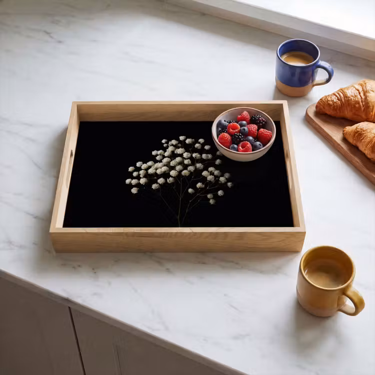 Dienblad - Gipskruid - Bloemetjes - Wit - Minimalistisch — 3