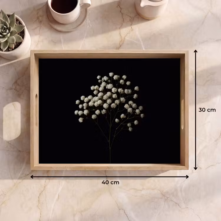 Dienblad - Gipskruid - Bloemetjes - Wit - Minimalistisch — 7