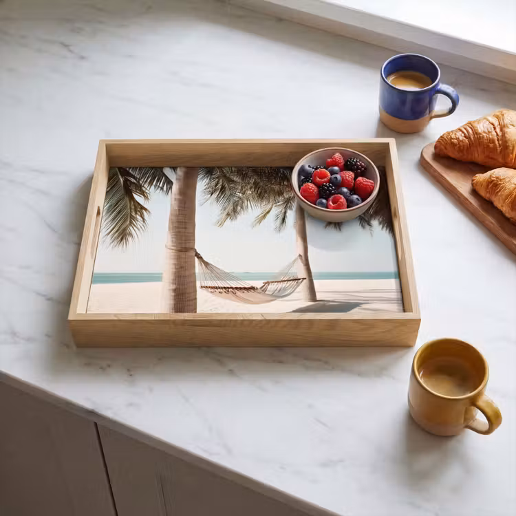 Dienblad - Hangmat - Palmbomen - Strand - Zee — 3