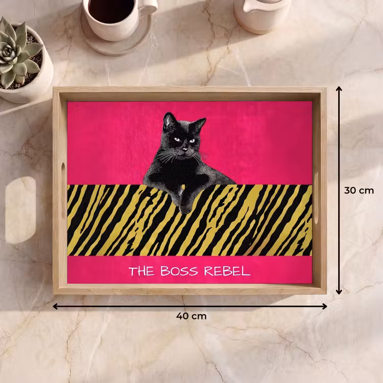 Dienblad - Kat - Baas - Roze - Tijgerprint — 7