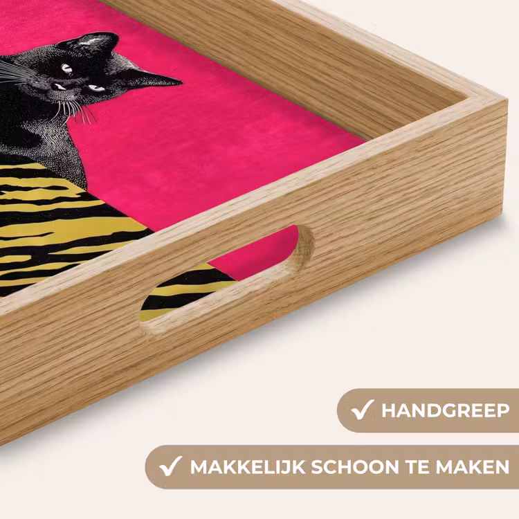 Dienblad - Kat - Baas - Roze - Tijgerprint — 8