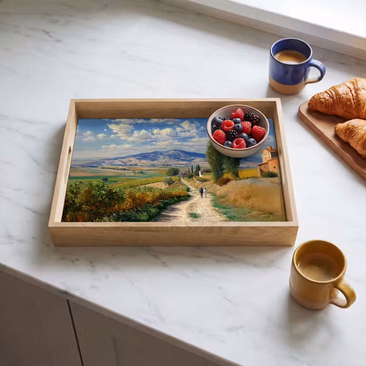 Dienblad - Mensen - Wandelen - Zandpad - Velden — 3