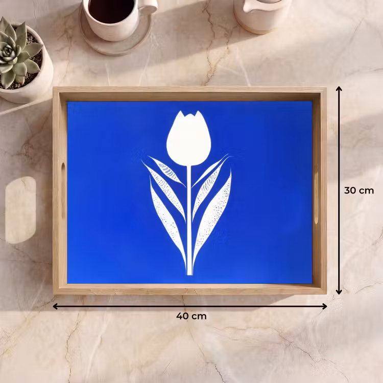 Dienblad - Tulp - Minimalistisch - Bladeren - Wit — 7