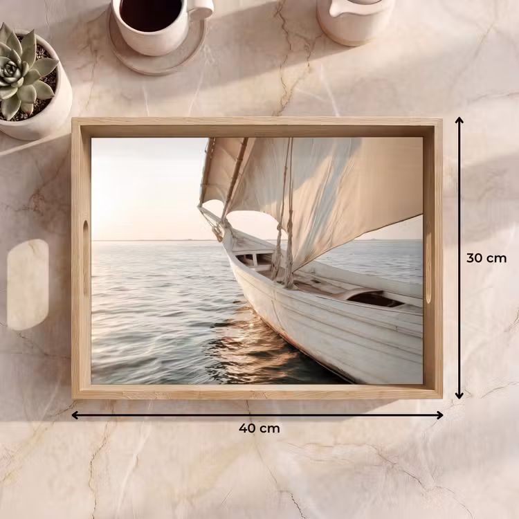Dienblad - Zeilboot - Zee - Beige - Zon — 7