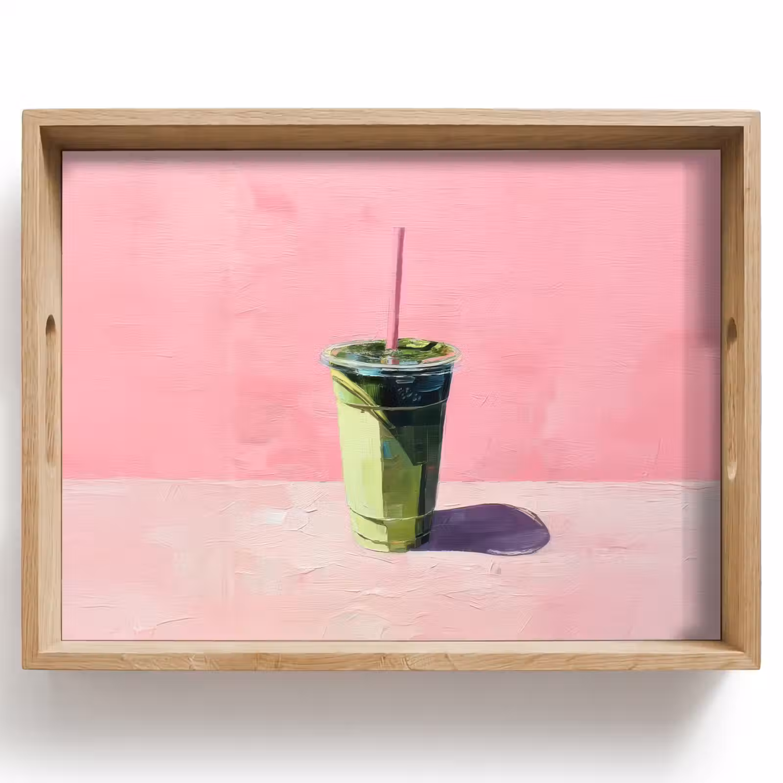 Dienblad - Beker - Rietje - Minimalistisch - Groen — 1