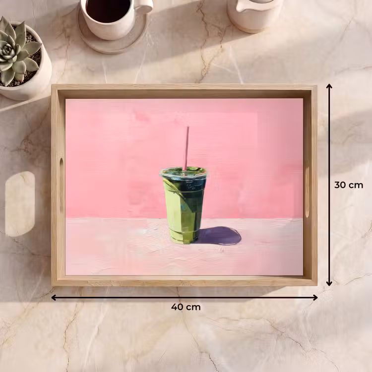 Dienblad - Beker - Rietje - Minimalistisch - Groen — 7