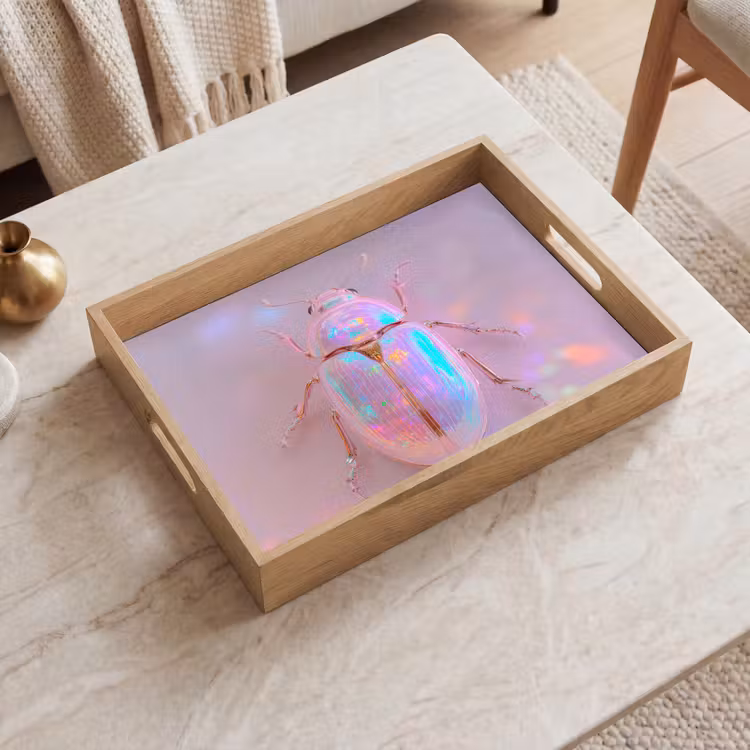 Dienblad - Kever - Metallic - Lichteffect - Roze — 2