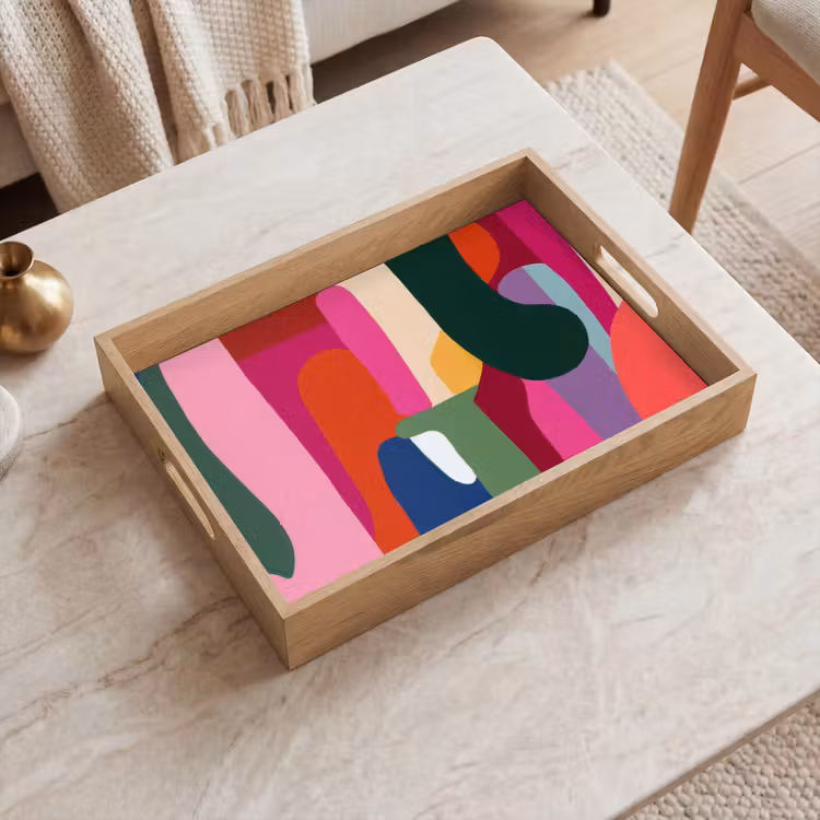 Dienblad - Kleurvakken - Recht - Rond - Abstract — 2