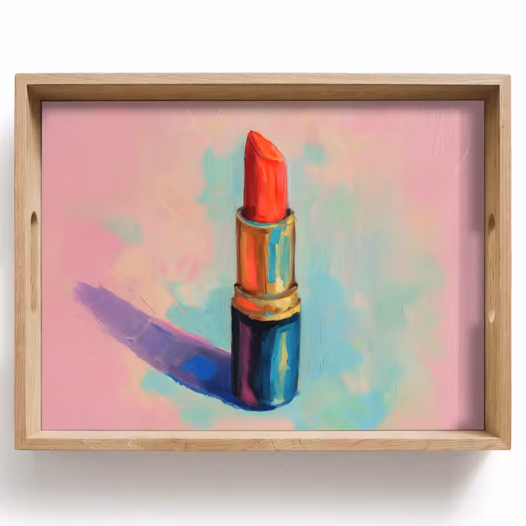 Dienblad - Lippenstift - Rood - Penseelstreken — 1